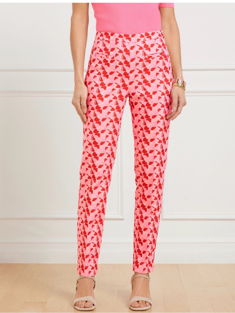 Talbots Chatham Slim Ankle Pants in Floral Jacquard